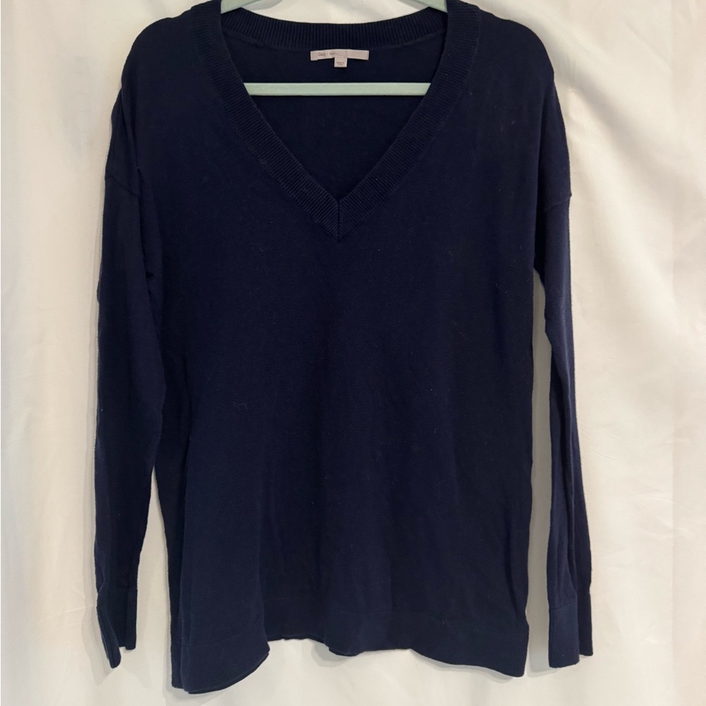 GAP Deep Blue V-Neck Long Sleeve Sweater